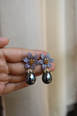 Deep Purple AD Flower Earrings