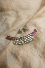 Polki oval Choker Set