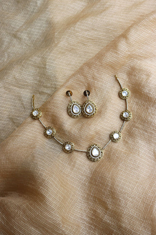 Classic Dull Gold Polki Style Set