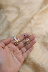 AD Flower Up-Down Earrings