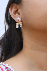 AD Flower Up-Down Earrings