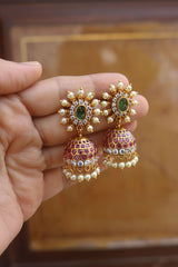 Oval Pearl Spokes Jhumka
