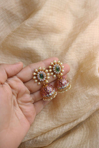Oval Pearl Spokes Jhumka