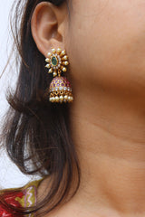 Oval Pearl Spokes Jhumka