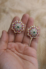 Jadau Star Flower Studs