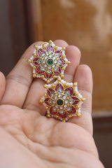 Jadau Star Flower Studs