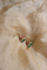 Jadau Ruby Tilak Jhumkas