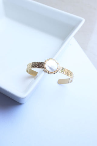 Gold Pearl Marble Bracelet