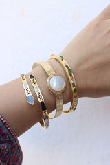 Gold Pearl Marble Bracelet