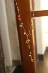 Moon Star Dainty Beads Chain