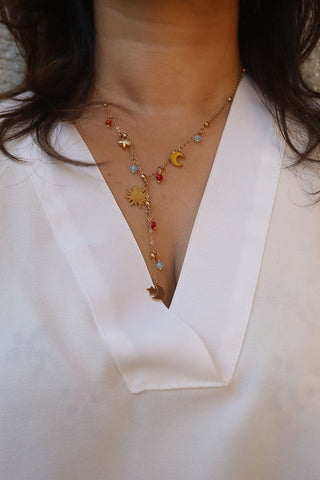 Moon Star Dainty Beads Chain