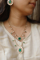 Emerald Layer Polki Set