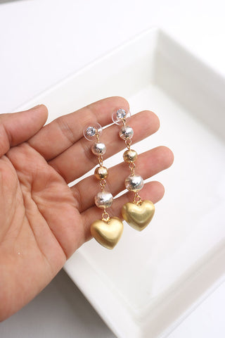 Matte Heart Ball Earrings