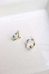 Bar Ball Front Back Earrings