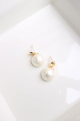 Pearl Beaten Drop Earrings