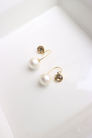 Stone Ball Up Down Earrings