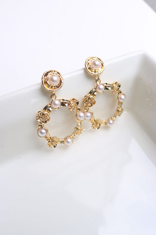 Pearl Flower Tiara Earrings