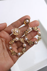 Pearl Flower Tiara Earrings