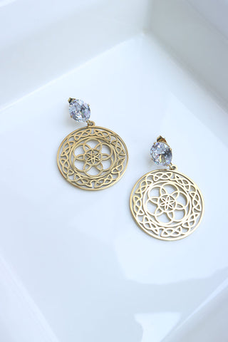 Circle Cutwork Earrings
