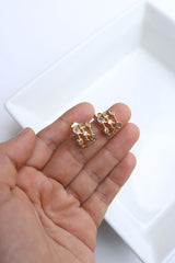 Semi Shapes Stone Earrings