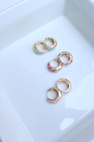Flower Curve Enamel Bali Earrings