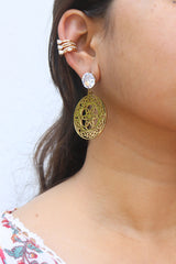 Circle Cutwork Earrings