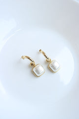 Square Pearl Drop Earrings