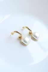Square Pearl Drop Earrings