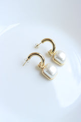 Square Pearl Drop Earrings