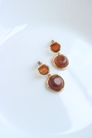 Little Brown Drop Earrings