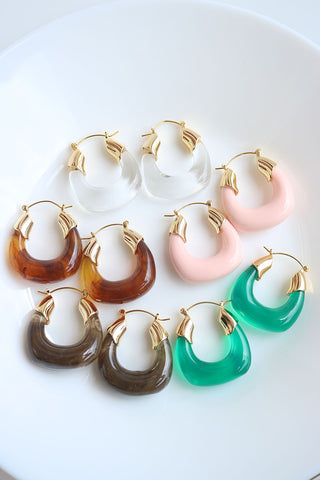 Marble Hoop Bag Earrings