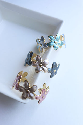 Enamel Flower Cuff