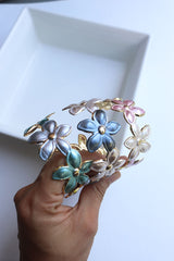 Enamel Flower Cuff