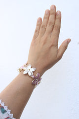 Enamel Flower Cuff