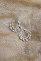 AD Pearl Leaf Tiara Earrings