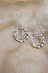 AD Pearl Leaf Tiara Earrings