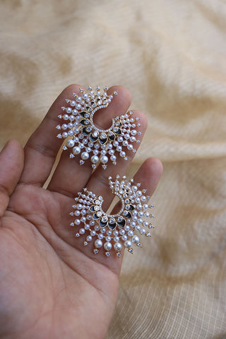 Pearl Spokes Rivet Earrings