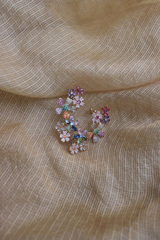 Multi Flower Garden Ear Cuff