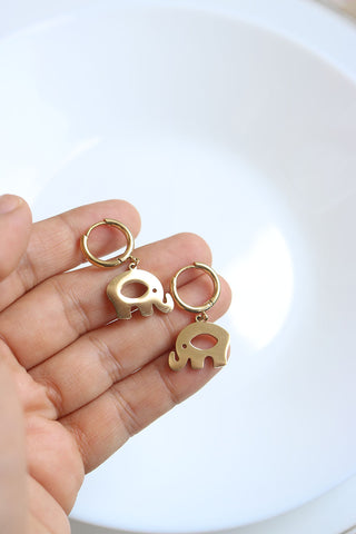 Gold Little Elephant Earrings