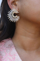 Pearl Spokes Rivet Earrings
