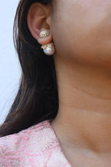 Tulip Pearl Front Back Studs