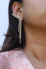 AD Leaf Long Ear Cuff