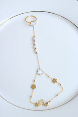 White Flower Pearls Hand chain