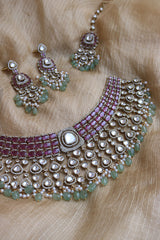Ruby Polki Statement Choker Set