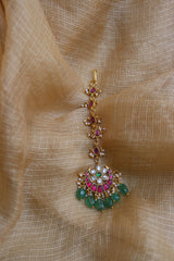 Jadau Chaand Flower Teeka