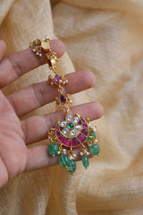 Jadau Chaand Flower Teeka