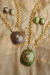 Fusion Meenakari Pendant Set