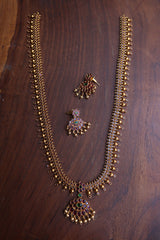 Tradtional Ruby Green Flower Set Long