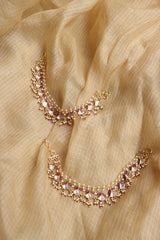Kundan Ruby Tri Ear Chain
