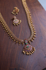 Tradtional Ruby Green Flower Set Long